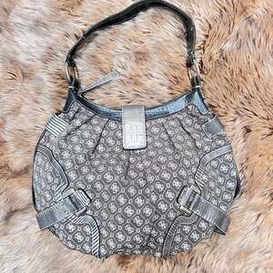 Guess Vintage Avant Garde Guess Hobo Monogram Silver Bag Y2K